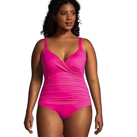 Lands' End | Swim | Lands End Womens Wrap Underwire Tankini Top Bust Support Size 6 Tall 8b251 | Poshmark